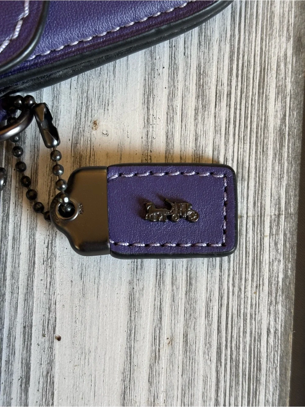 Coach Purple Leather Wristlet Wallet